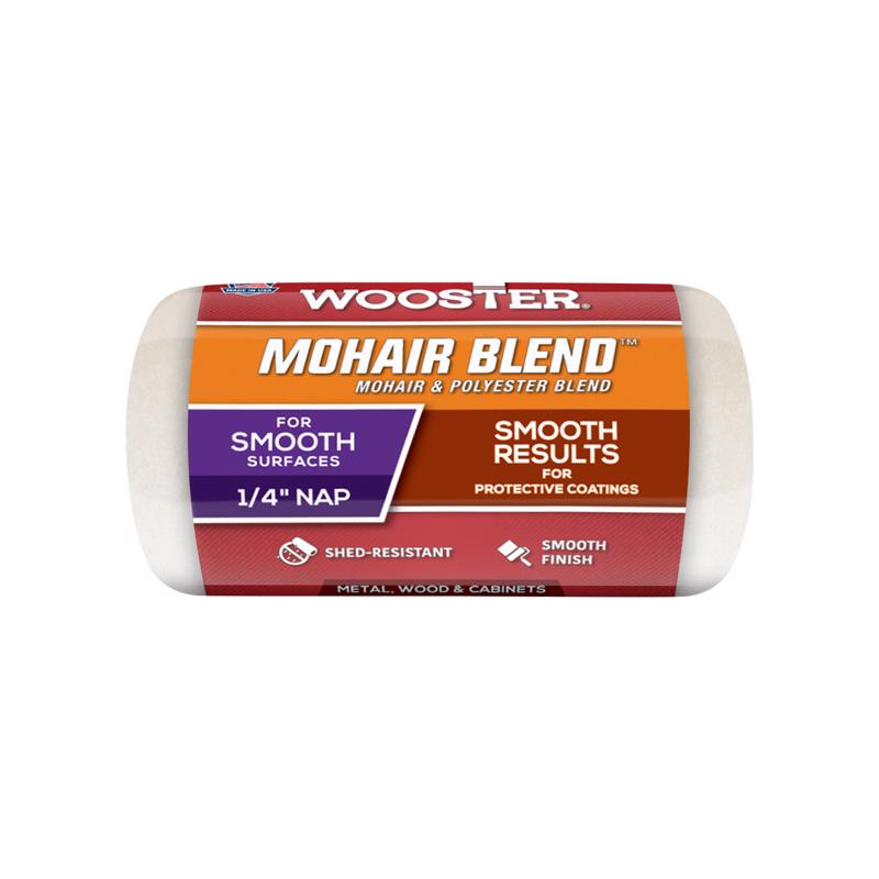 Wooster Mohair Blend 4 in. W X 1/4 in. Regular Paint Roller Cover 1 pk, Pack of 12