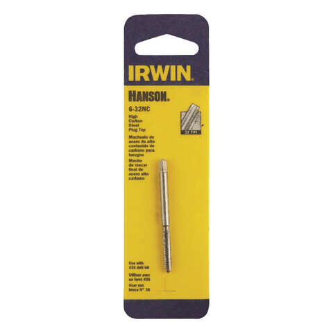Irwin Hanson High Carbon Steel SAE Plug Tap 6 - 32 1 pc, Pack of 5