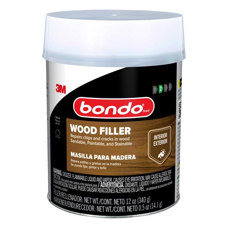 3M Bondo Brown Wood Filler 1 qt, Pack of 6