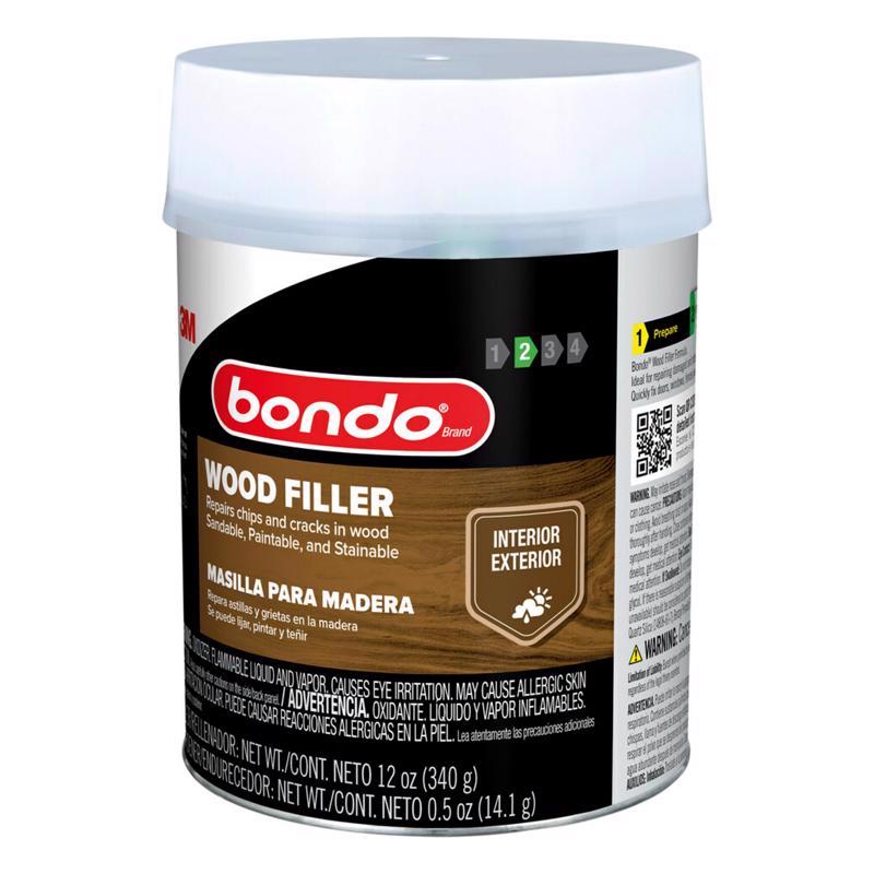 3M Bondo Brown Wood Filler 1 qt, Pack of 6