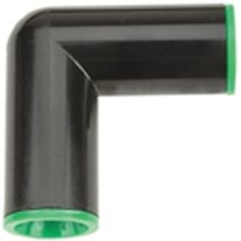 Raindrip R315CT Drip Elbow, Compression, ABS, Black/Green