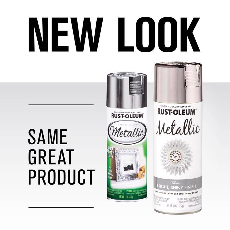 Rust-Oleum Specialty Metallic Silver Metallic Spray Paint 11 oz, Pack of 6