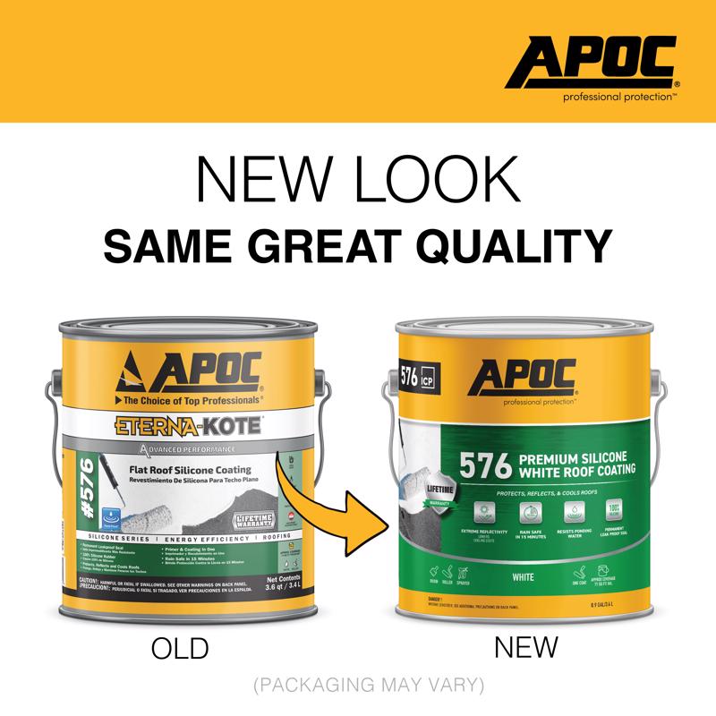 APOC Gloss Bright White Silicone Roof Coating 1 gal, Pack of 4