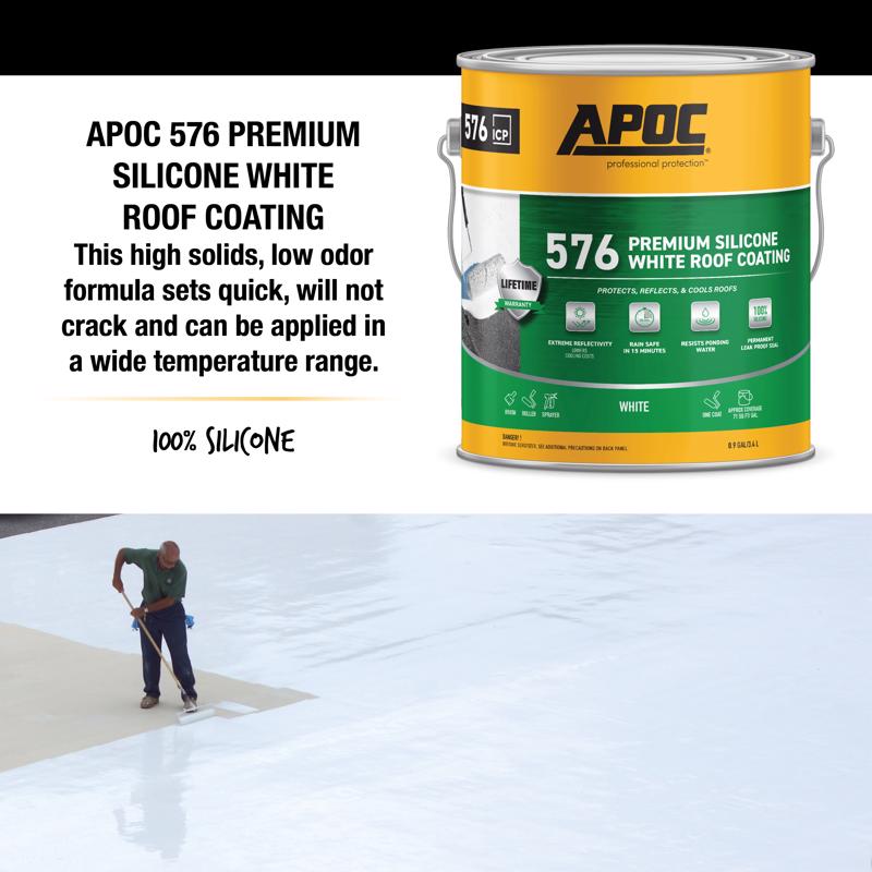 APOC Gloss Bright White Silicone Roof Coating 1 gal, Pack of 4