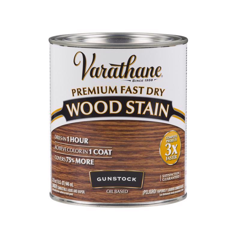 Varathane Semi-Transparent Gunstock Oil-Based Urethane Modified Alkyd Fast Dry Wood Stain 1 qt, Pack of 2