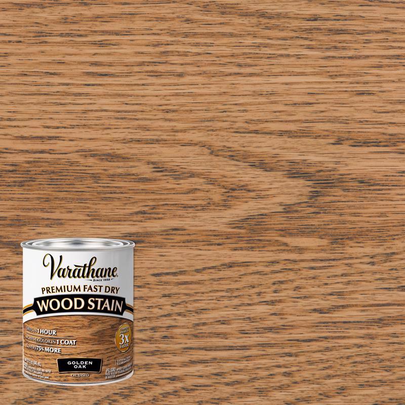 Varathane Semi-Transparent Golden Oak Oil-Based Urethane Modified Alkyd Fast Dry Wood Stain 1 qt, Pack of 2