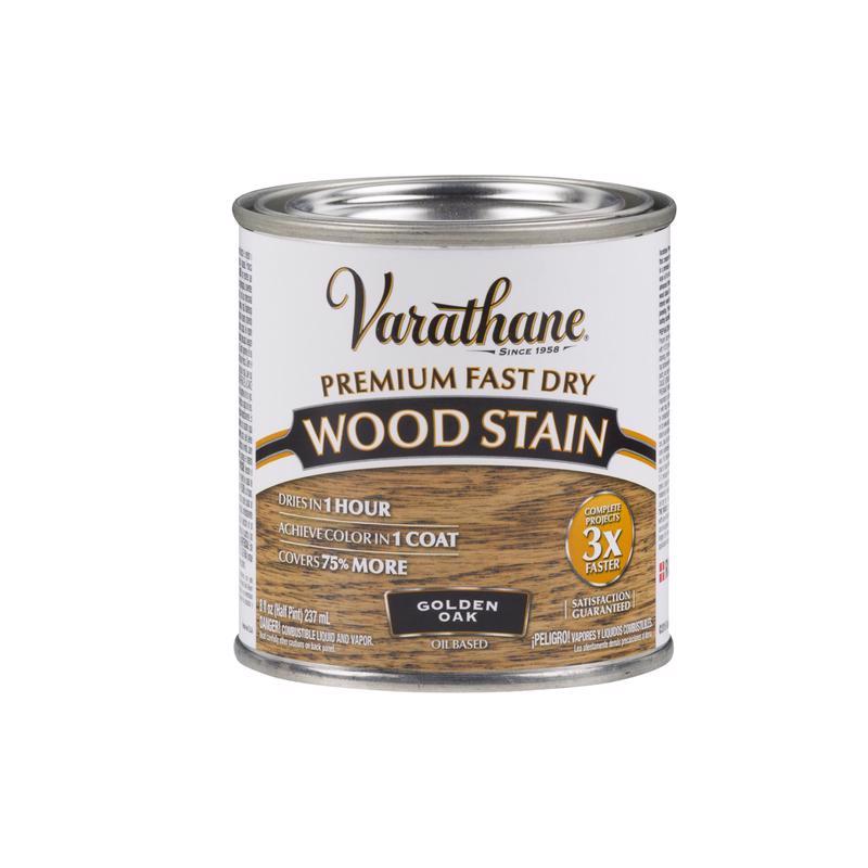 Varathane Premium Semi-Transparent Golden Oak Oil-Based Urethane Modified Alkyd Fast Dry Wood Stain, Pack of 4