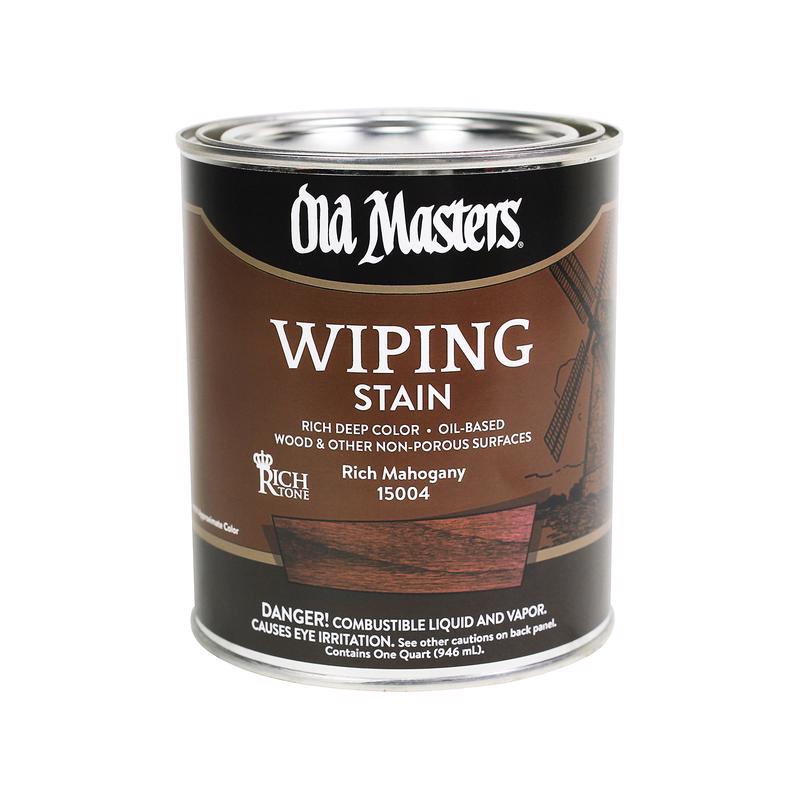 Old Masters Semi-Transparent Rich Mahogany Oil-Based Wiping Stain 1 qt, Pack of 4