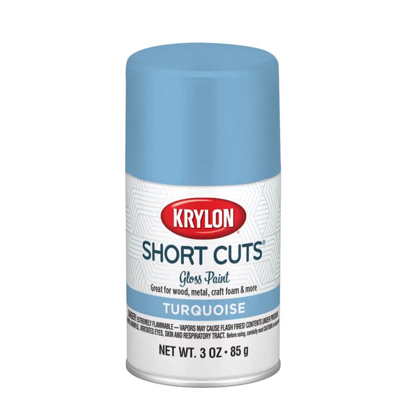Krylon Short Cuts Gloss Turquoise Spray Paint 3 oz, Pack of 6, Pack of 6