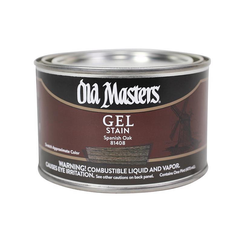 Old Masters Semi-Transparent Spanish Oak Oil-Based Alkyd Gel Stain 1 pt, Pack of 4