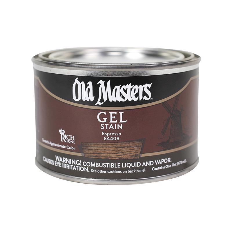 Old Masters Semi-Transparent Espresso Oil-Based Alkyd Gel Stain 1 pt, Pack of 4