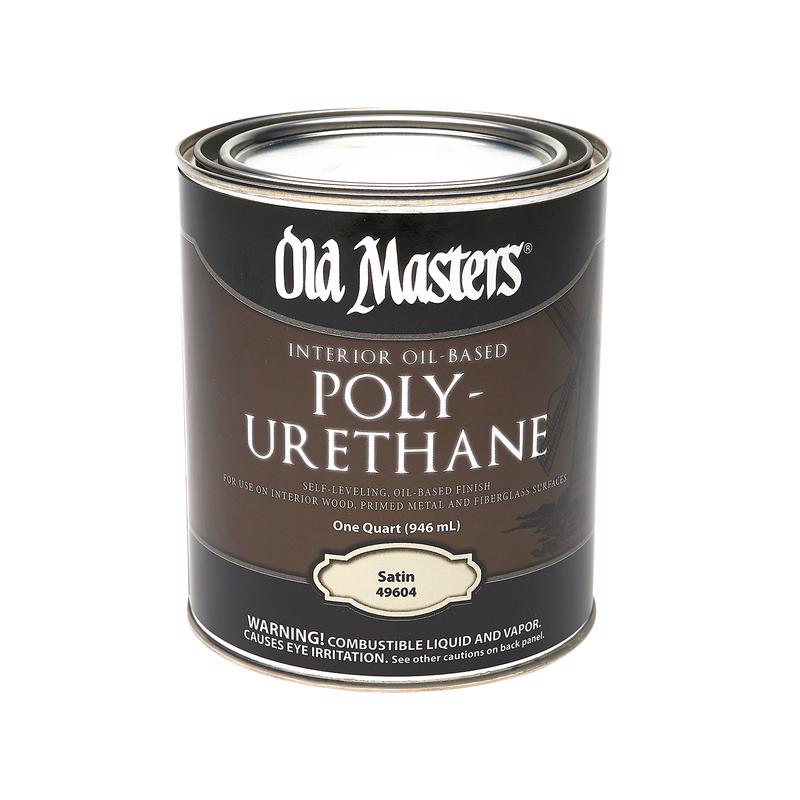 Old Masters Satin Clear Oil-Based Polyurethane 1 qt, Pack of 4