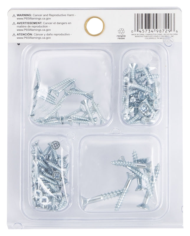 ProSource JL82101 Wood Screw Set, Zinc Plated, 95-Piece