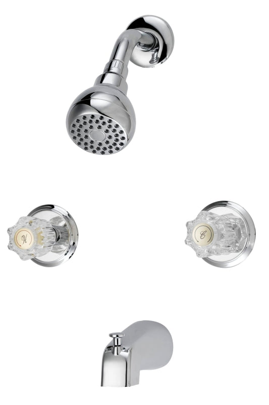 Boston Harbor GU-TQOB016CP Tub and Shower Faucet, Fixed-Mount Showerhead, 1.75 gpm Showerhead, 1-Spray Setting