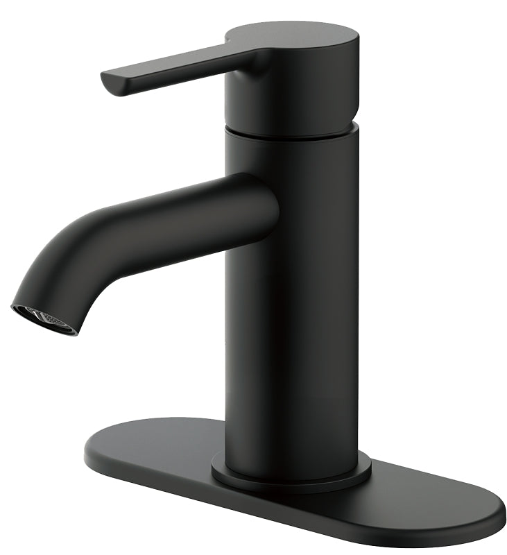 Boston Harbor FS6A0128BL Lavatory Faucet, 1.2 gpm, 1-Faucet Handle, 1, 3-Faucet Hole, Metal/Plastic, Matte Black