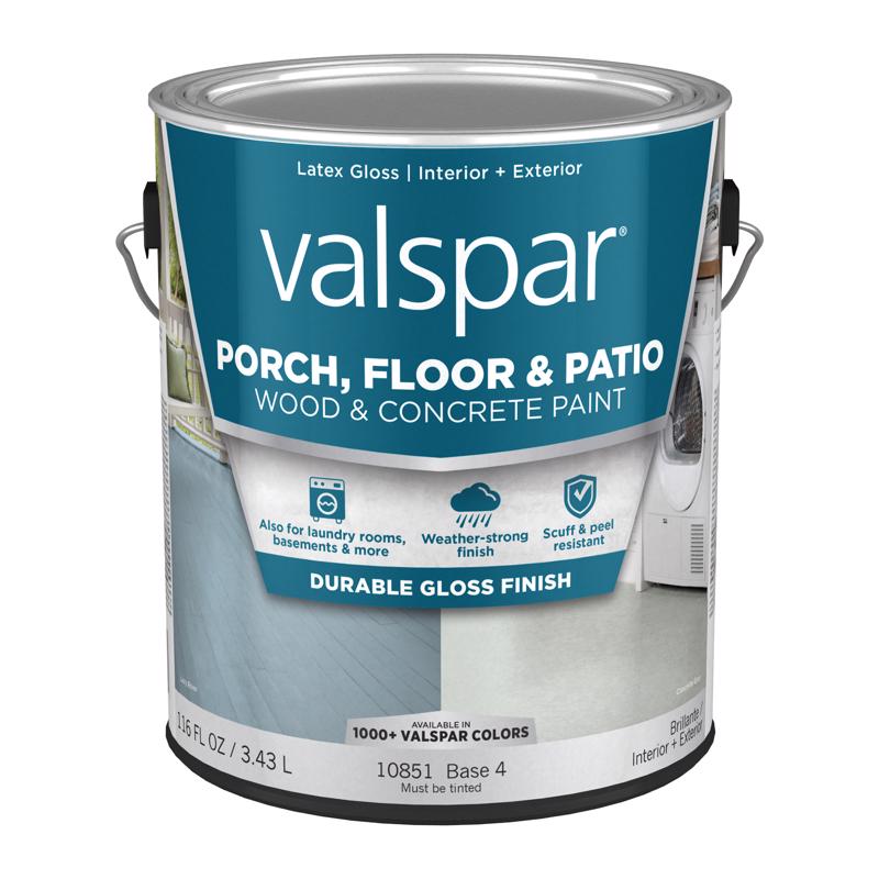 Valspar Porch, Floor & Patio Gloss Base 4 Floor Paint 1 gal, Pack of 4