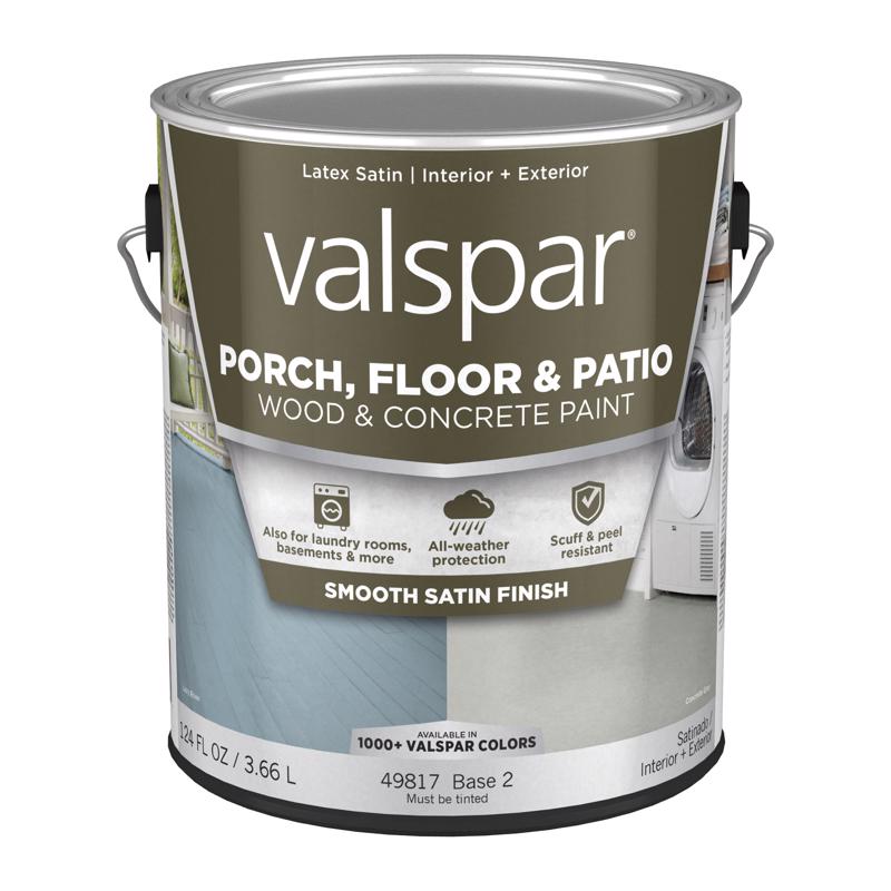 Valspar Porch, Floor & Patio Satin Base 2 Floor Paint 1 gal, Pack of 4
