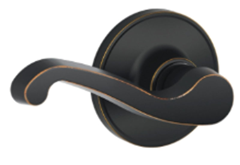 Schlage J Series J10LAS716 Passage Lever, Mechanical Lock, Aged Bronze, Metal, Residential, 3 Grade, ADA Compliant