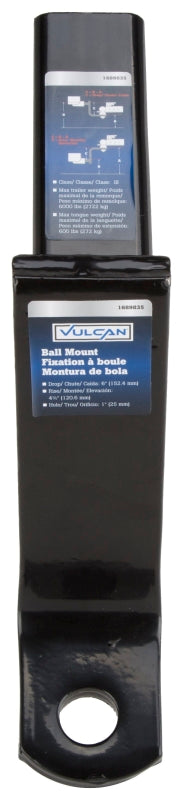 Vulcan BM002 Trailer-Mount Ball, 1-Hole, 6 in Dia Hitch Ball, Steel Hitch Ball, Steel, Powder-Coated
