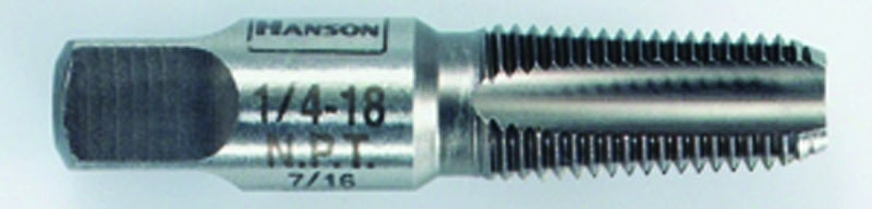 Irwin 1903ZR Pipe Taper Tap, 1/4-18 Dia, Tapered Point, 4-Flute, HCS