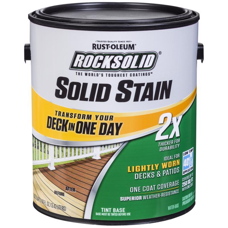 Rust-Oleum RockSolid 2X Solid Tintable Tint Base Water-Based Acrylic Stain 1 gal, Pack of 2