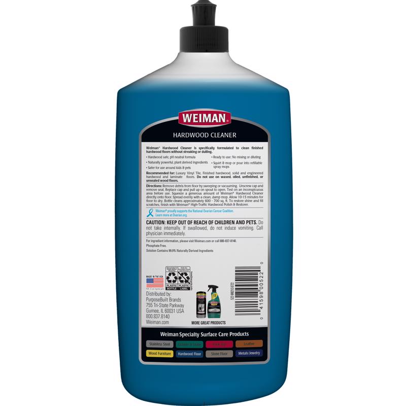 Weiman Professional Citrus Scent Hardwood Floor Cleaner Liquid 32 oz, Pack of 6