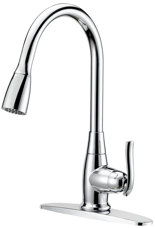 Boston Harbor FP4A0000CP Faucet Pull-Down Kitchen Faucet, 1.8 gpm, 1-Faucet Handle, 1, 3-Faucet Hole, Chrome
