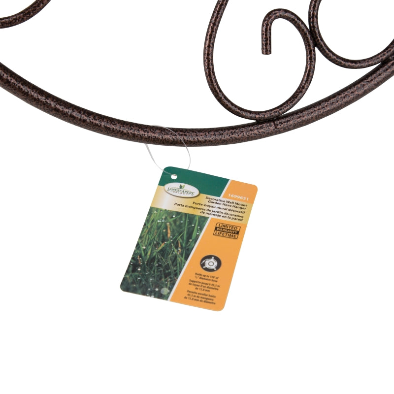 Landscapers Select HH021 Hose Hanger, 150 ft Capacity, Steel, Hammertone Brown, Powder-Coated, Wall Mounting