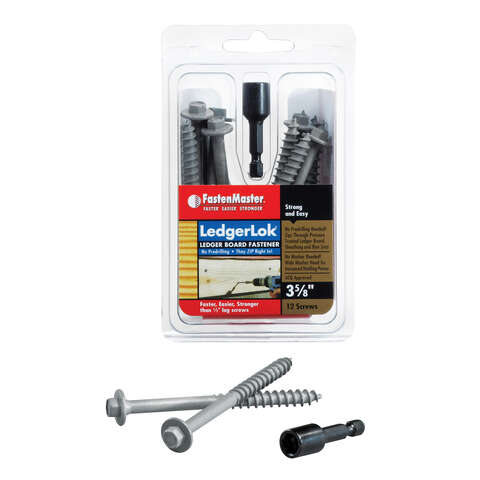 FastenMaster LedgerLok 3-5/8 in. L Hex Epoxy Coarse Wood Screws 12 pk