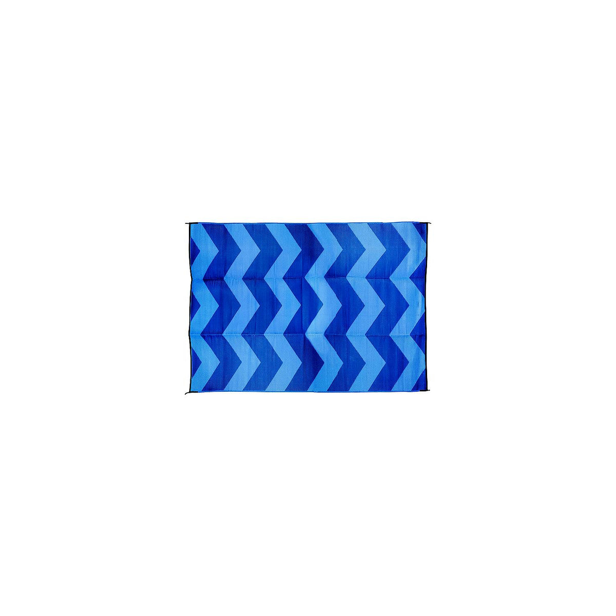 Open Air Chevron Outdoor Leisure Mat, Blue, 6' x 9'