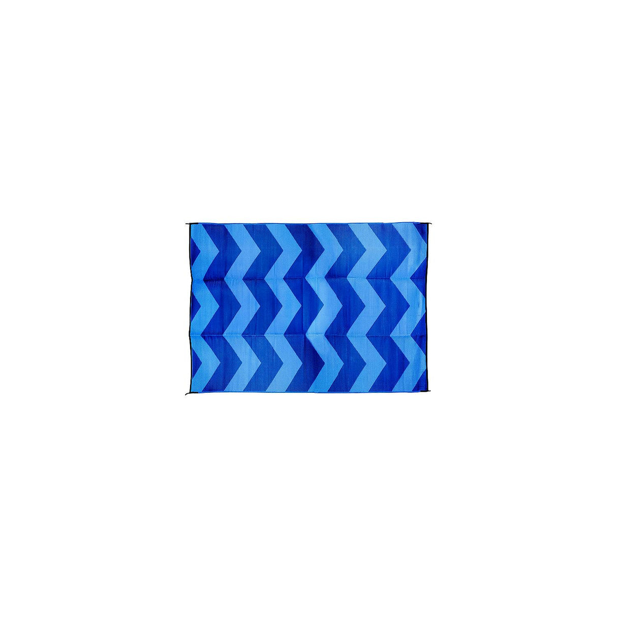 Open Air Chevron Outdoor Leisure Mat, Blue, 6' x 9'
