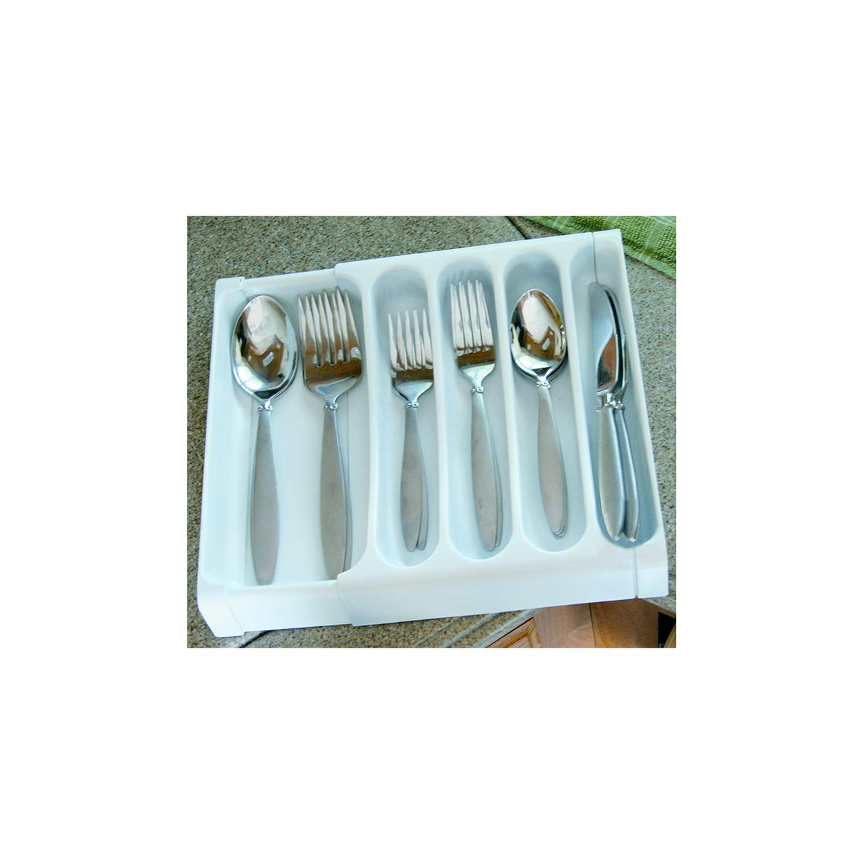 ADJUSTABLE CUTLERY TRAYWHT.