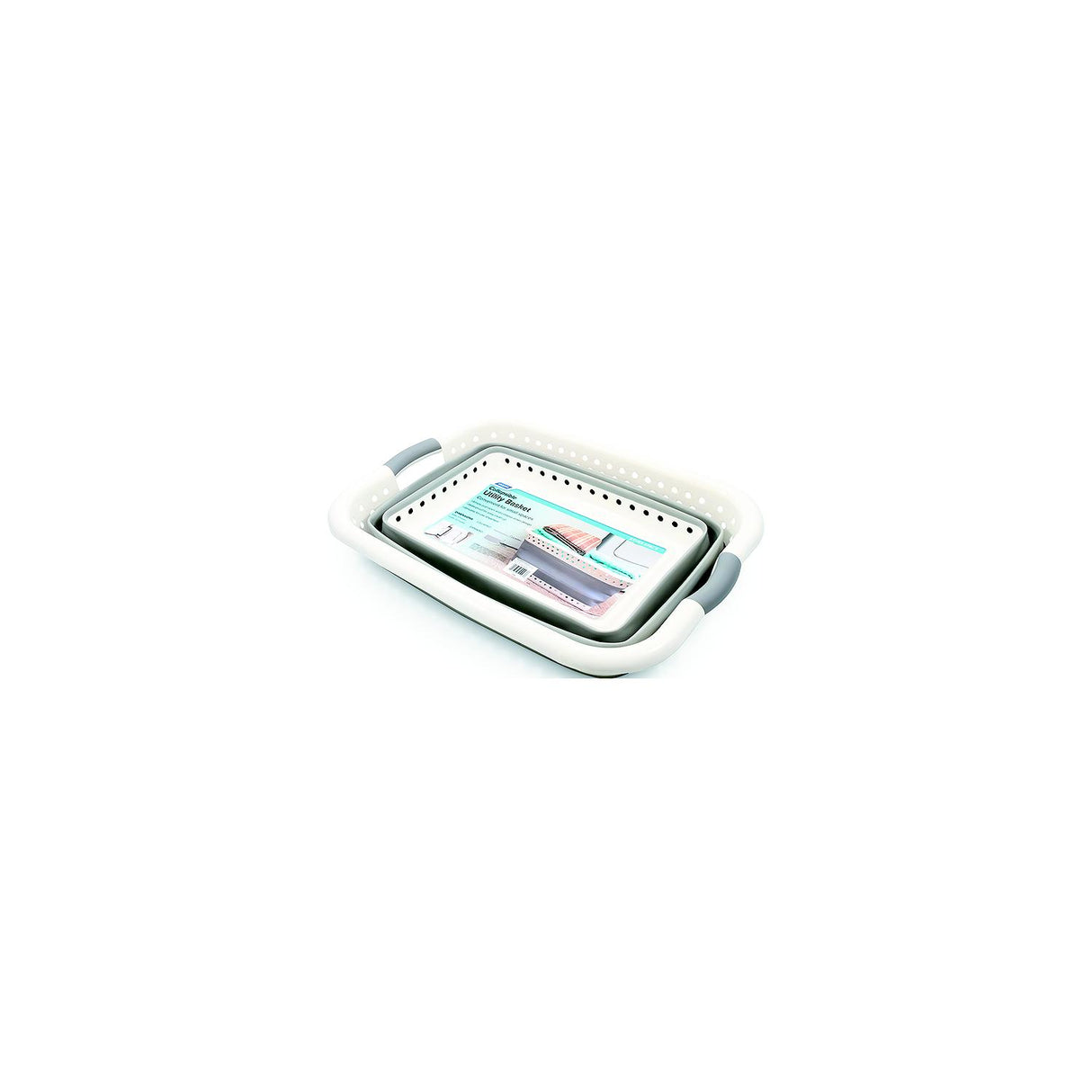 Camco 51903 Collapsible Utility Basket, Large, White/Gray