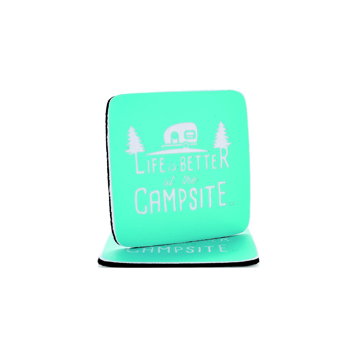 Camco 53230 Neoprene Coaster Life is Better 2 Pack