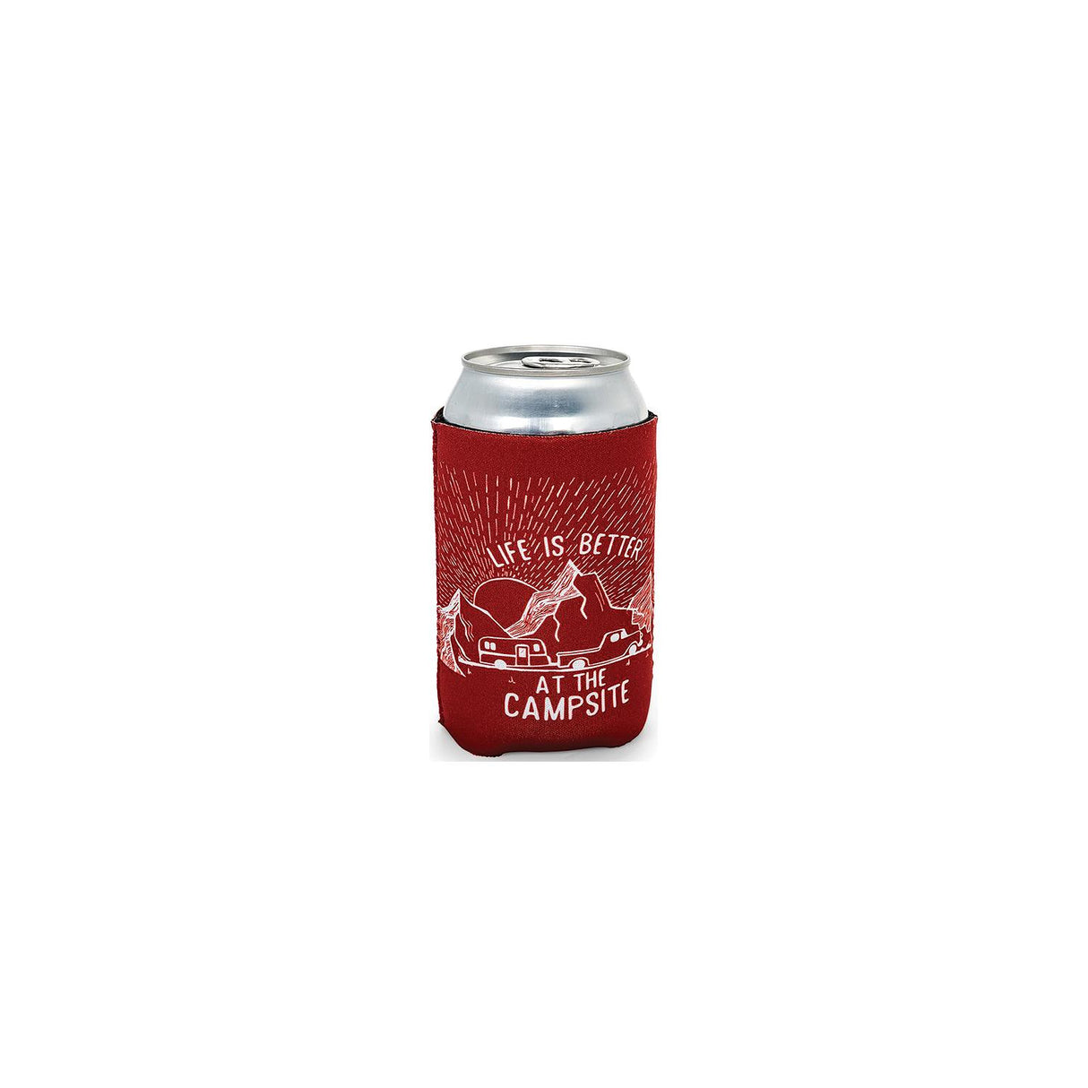 Camco 53248 Life Is Better At The Campsite Can Holder, Burgundy, Sunrise Better At Campsite