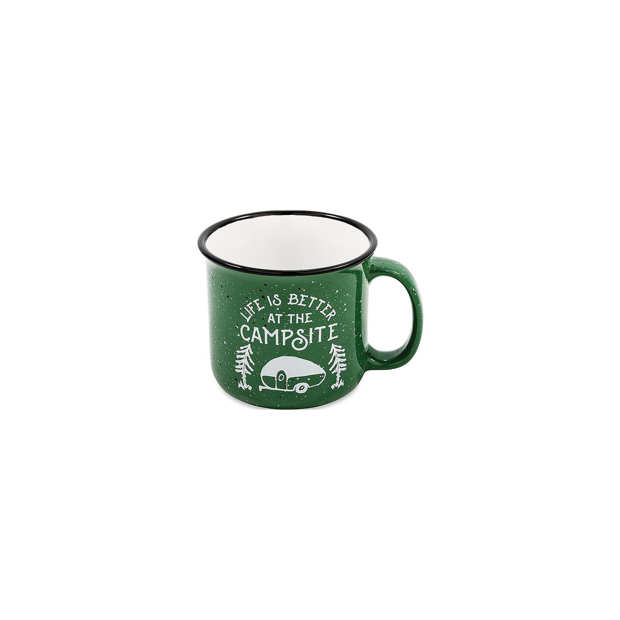 Camco 53355 Ceramic Mug, 14 oz., Speckled Green