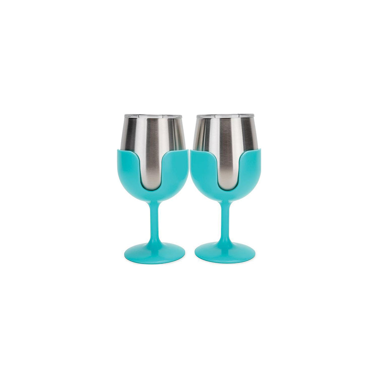 Camco 53484 Wine Tumblers, 8 oz., Light Blue, 1 pr.