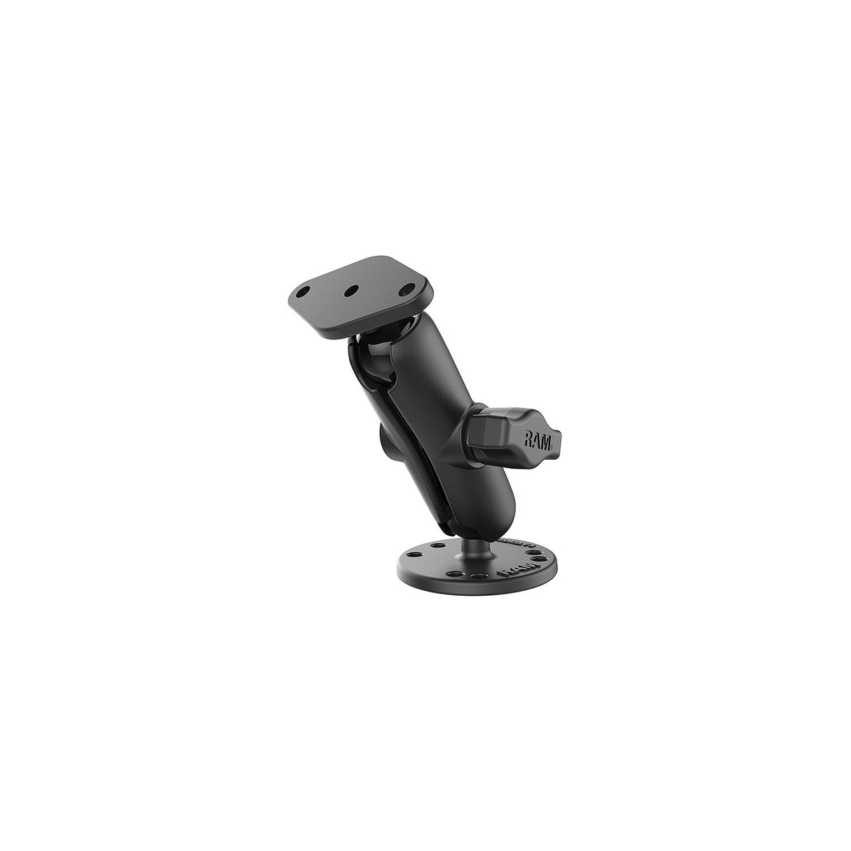 Ram 1″ Ball Mount With Double Socket Arm & Round Base