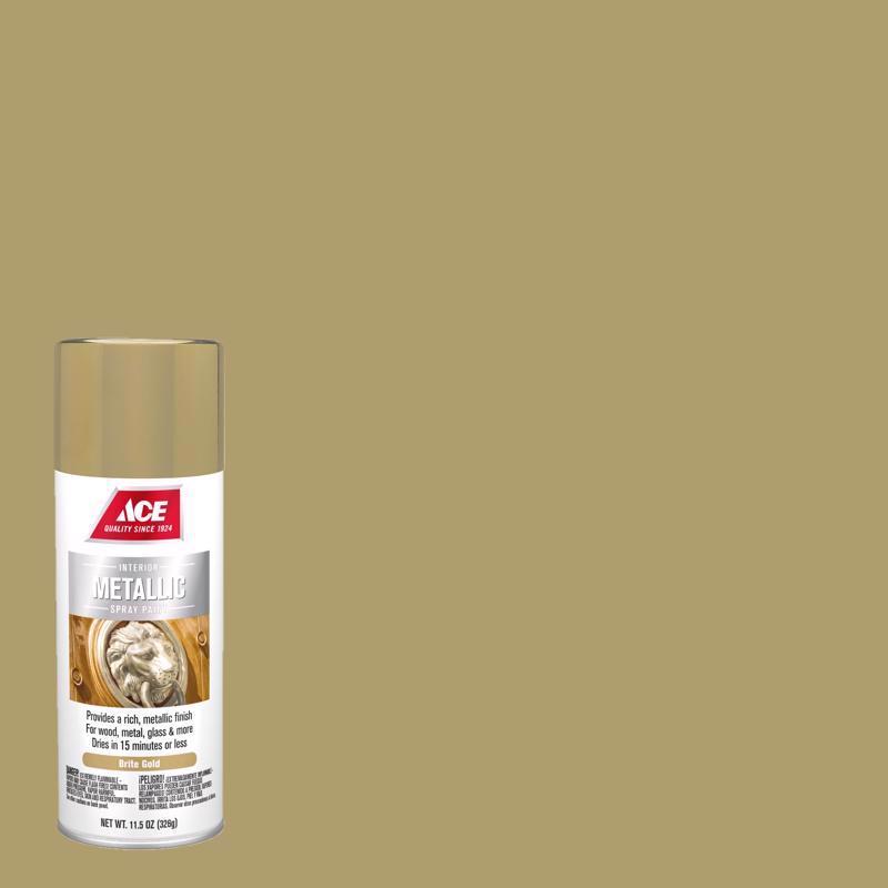 Ace Metallic Brite Gold Spray Paint 11.5 oz, Pack of 6