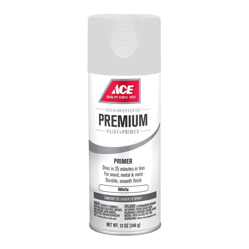 Ace Premium White Spray Primer 12 oz, Pack of 6