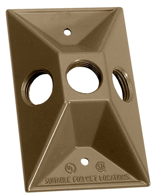 BWF 813AB-1 Cover, Lampholder, 4-1/2 in L, 2-7/8 in W, Rectangular, 1-Gang, Metal, Bronze, 12/CD