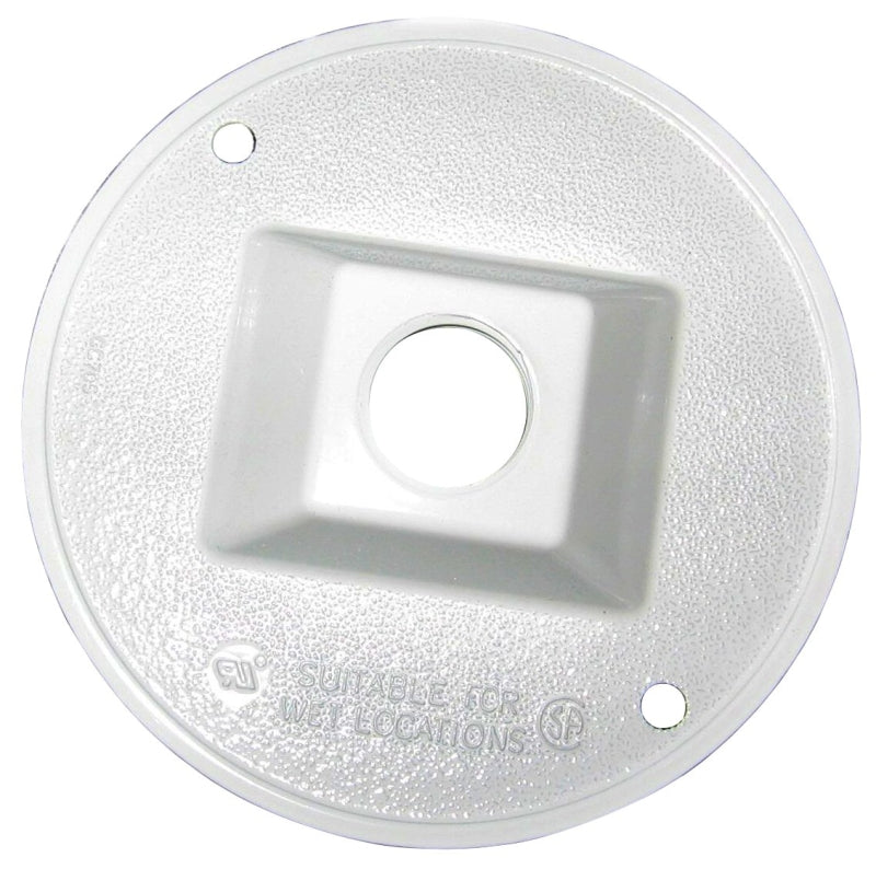 BWF 931W-1 Cover, Lampholder, 4-1/2 in Dia, Round, Metal, White