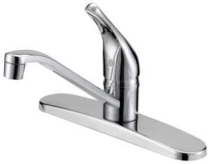Boston Harbor FS610048CP Kitchen Faucet, 1.8 gpm, 4-Faucet Hole, Metal/Plastic, Chrome, Deck, 8 in Faucet Centers