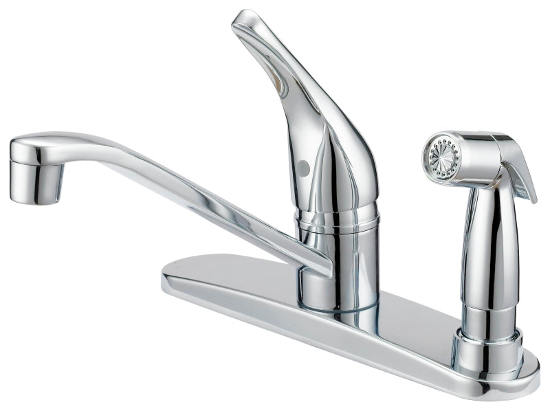 Boston Harbor FS610045CP Kitchen Faucet, 1.8 gpm, 1-Faucet Handle, 4-Faucet Hole, Metal/Plastic, Chrome, Deck Mounting