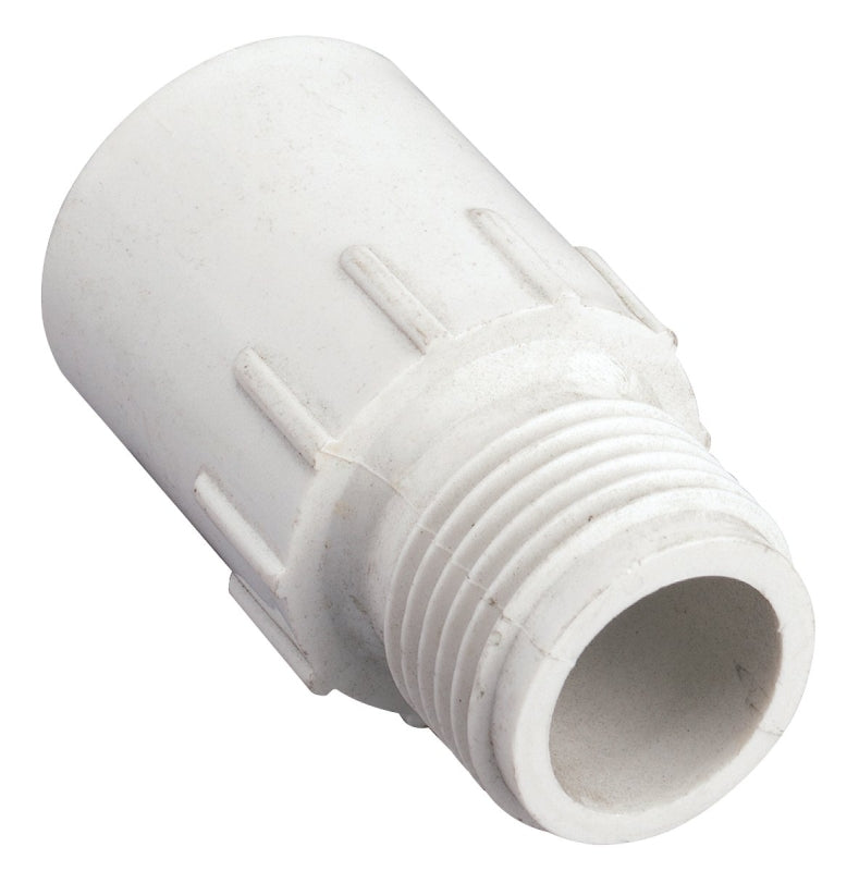 Orbit 53362 Hose-To-Pipe Adapter, 1/2 x 3/4 in, Slip Joint x MHT, PVC, White