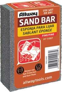 ALLWAY FF Sand Bar, 4 in L, 3-1/2 in W, Fine, Aluminum Oxide Abrasive, Pack of 10