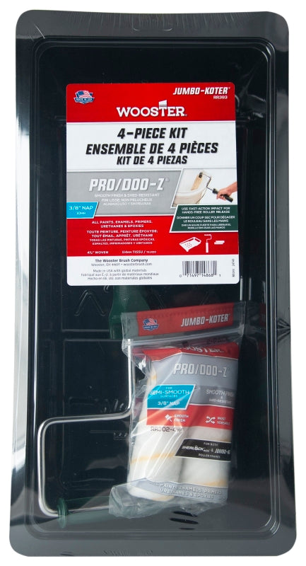 Wooster Jumbo-Koter Pro/Doo-Z RR393-4.5 Cover and Tray Kit, Semi-Smooth Surface, Plastic, 4-Piece