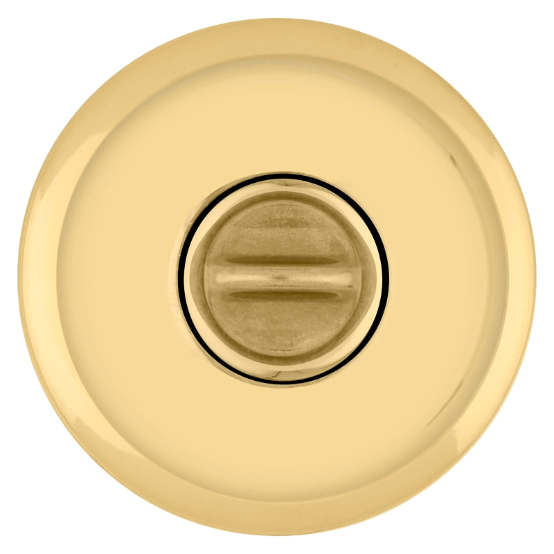 Kwikset Signature Series 730J 3 CP Privacy Lockset, Juno, Mushroom Design, Knob Handle, Polished Brass, Zinc