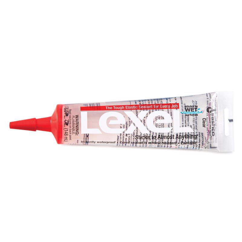 Sashco Lexel Clear Synthetic Rubber All Purpose Caulk 5 oz, Pack of 12
