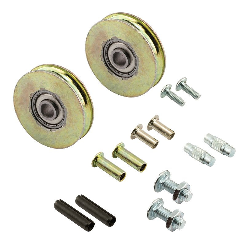 Prime-Line D 1797 Roller and Axle Kit, 1/4 in ID x 1-1/2 in OD Dia Roller, 5/16 in W Roller, Steel, 2-Roller